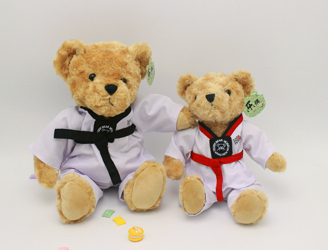 Poduszka do spania Taekwondo niedźwiedź - Pluszowa zabawka dla dzieci, miękka kreskówkowa lalka zwierzęca. Świąteczny prezent urodzinowy - Wianko - 9