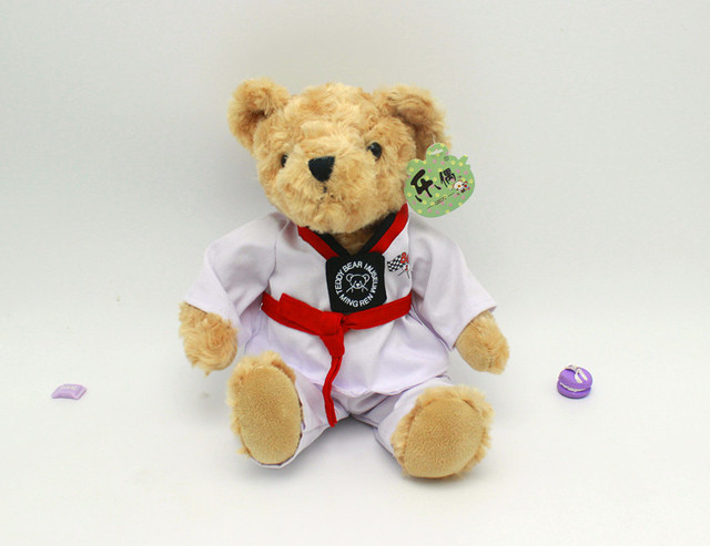 Poduszka do spania Taekwondo niedźwiedź - Pluszowa zabawka dla dzieci, miękka kreskówkowa lalka zwierzęca. Świąteczny prezent urodzinowy - Wianko - 12