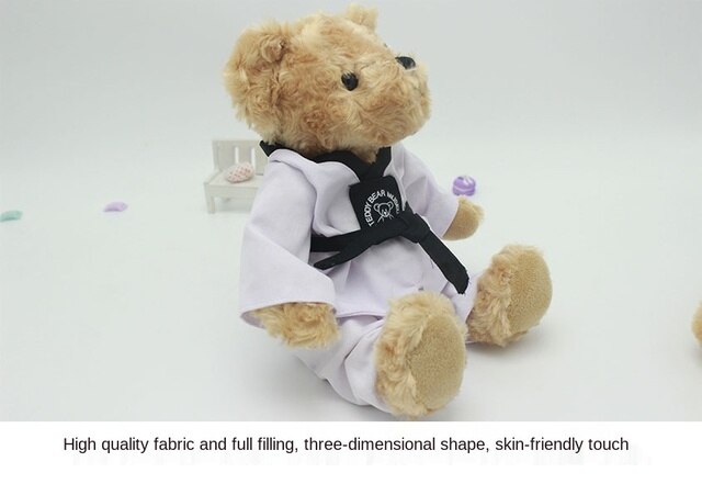 Poduszka do spania Taekwondo niedźwiedź - Pluszowa zabawka dla dzieci, miękka kreskówkowa lalka zwierzęca. Świąteczny prezent urodzinowy - Wianko - 15