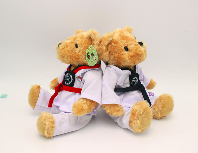 Poduszka do spania Taekwondo niedźwiedź - Pluszowa zabawka dla dzieci, miękka kreskówkowa lalka zwierzęca. Świąteczny prezent urodzinowy - Wianko - 11