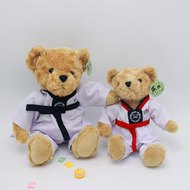 Poduszka do spania Taekwondo niedźwiedź - Pluszowa zabawka dla dzieci, miękka kreskówkowa lalka zwierzęca. Świąteczny prezent urodzinowy - Wianko - 3