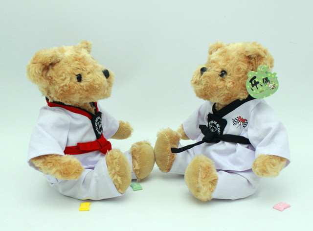 Poduszka do spania Taekwondo niedźwiedź - Pluszowa zabawka dla dzieci, miękka kreskówkowa lalka zwierzęca. Świąteczny prezent urodzinowy - Wianko - 10
