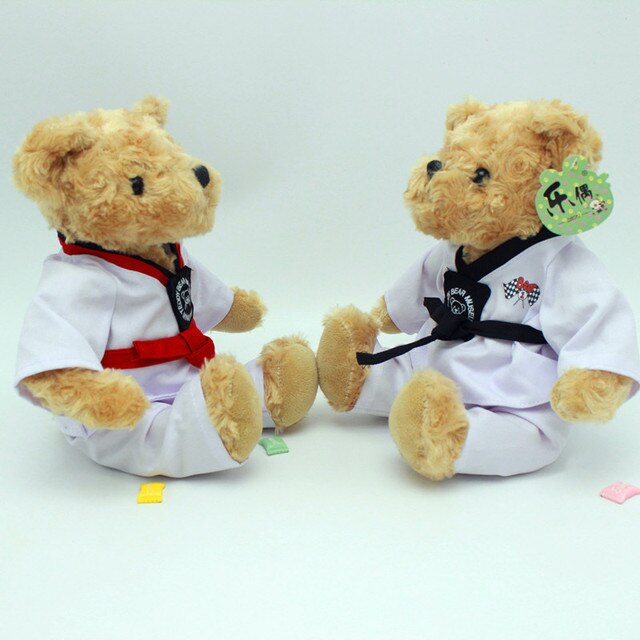 Poduszka do spania Taekwondo niedźwiedź - Pluszowa zabawka dla dzieci, miękka kreskówkowa lalka zwierzęca. Świąteczny prezent urodzinowy - Wianko - 4