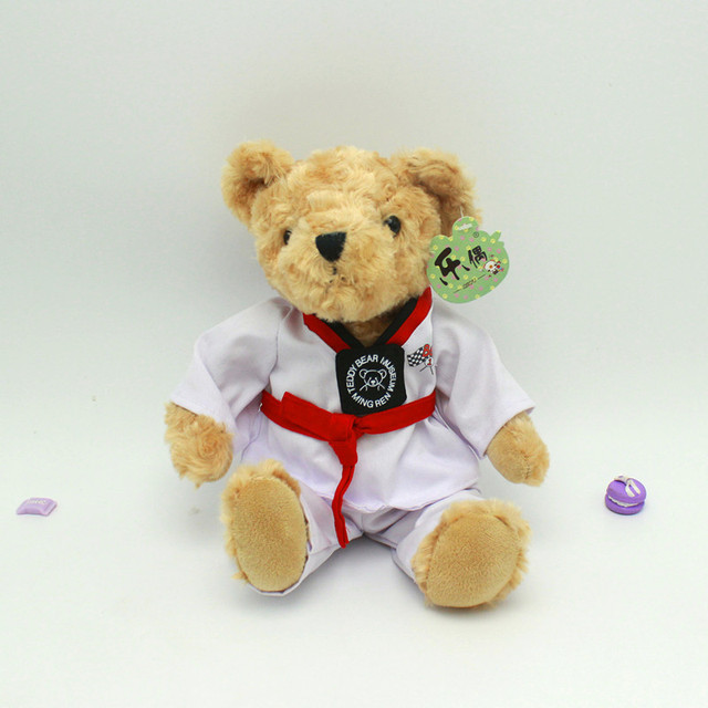 Poduszka do spania Taekwondo niedźwiedź - Pluszowa zabawka dla dzieci, miękka kreskówkowa lalka zwierzęca. Świąteczny prezent urodzinowy - Wianko - 6