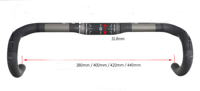 Kierownica rowerowa Toseek Ultralight Carbon Fiber UD 31.8*380/400/420/440mm - Wianko - 3