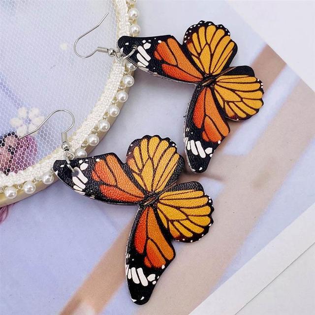 Kolczyki wiszące Coxeer 1 para - kreatywne wisiorki w kształcie motyla, biżuteria na imprezę - Wianko - 4