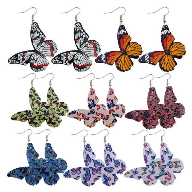 Kolczyki wiszące Coxeer 1 para - kreatywne wisiorki w kształcie motyla, biżuteria na imprezę - Wianko - 3