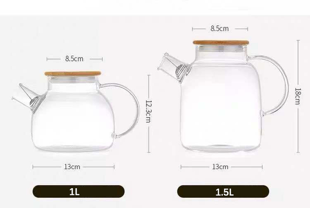 Duży imbryk do herbaty z borokrzemianu, 1L/1.5L, żaroodporny, przezroczysty - Wianko - 4