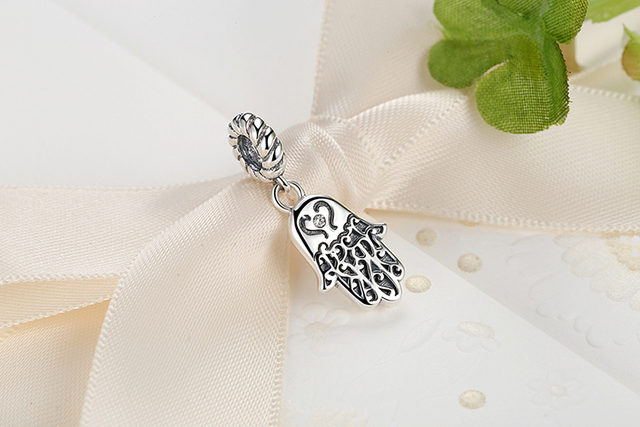 Wisiorek serce rodzina biedronka z koralikami Halloween czaszka kot, wykonany z oryginalnego srebra 925, pasujący do bransoletki DIY biżuteria WOSTU - Wianko - 3