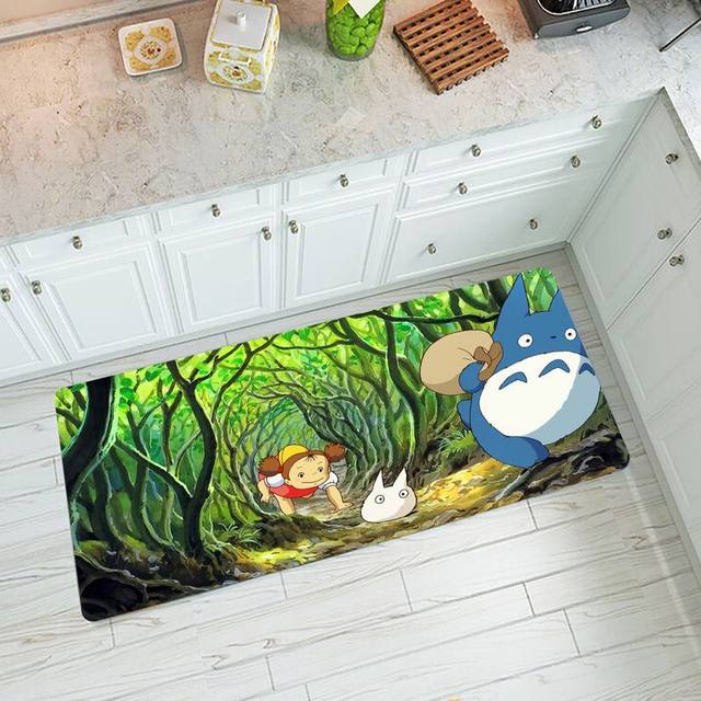 Mata kuchenna i dywan Totoro do sypialni, salonu, przedpokoju i łazienki - antypoślizgowe dekoracje wejściowe - Wianko - 10