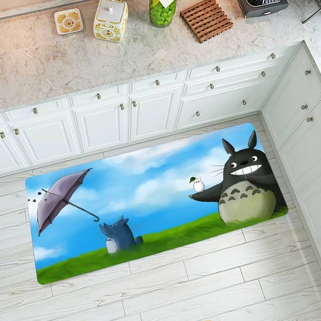 Mata kuchenna i dywan Totoro do sypialni, salonu, przedpokoju i łazienki - antypoślizgowe dekoracje wejściowe - Wianko - 13