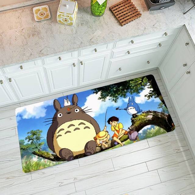 Mata kuchenna i dywan Totoro do sypialni, salonu, przedpokoju i łazienki - antypoślizgowe dekoracje wejściowe - Wianko - 28