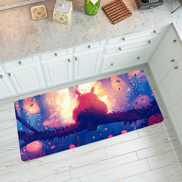 Mata kuchenna i dywan Totoro do sypialni, salonu, przedpokoju i łazienki - antypoślizgowe dekoracje wejściowe - Wianko - 16