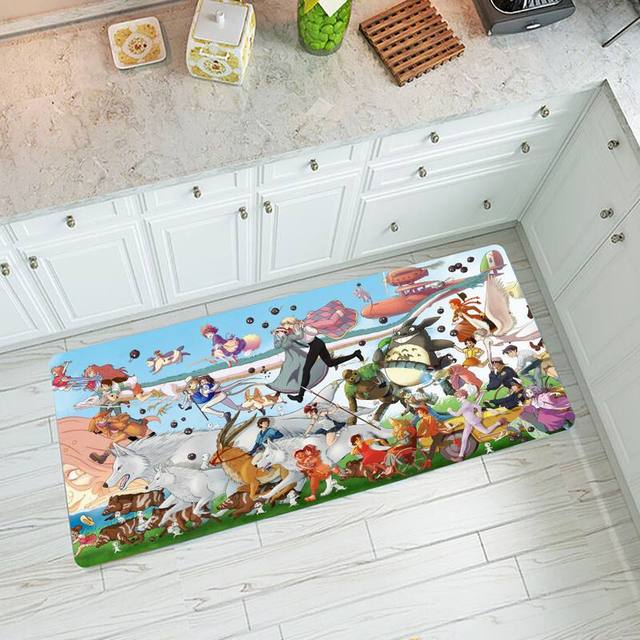 Mata kuchenna i dywan Totoro do sypialni, salonu, przedpokoju i łazienki - antypoślizgowe dekoracje wejściowe - Wianko - 8