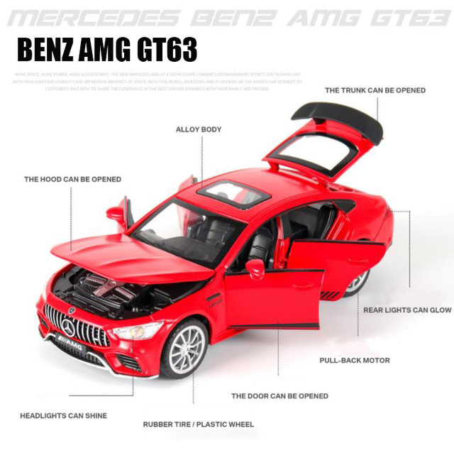 Model samochodu Halolo 1:32 BENZ AMG GT63 - odlewany z aluminium, zabawka edukacyjna dla chłopca A81 - Wianko - 22