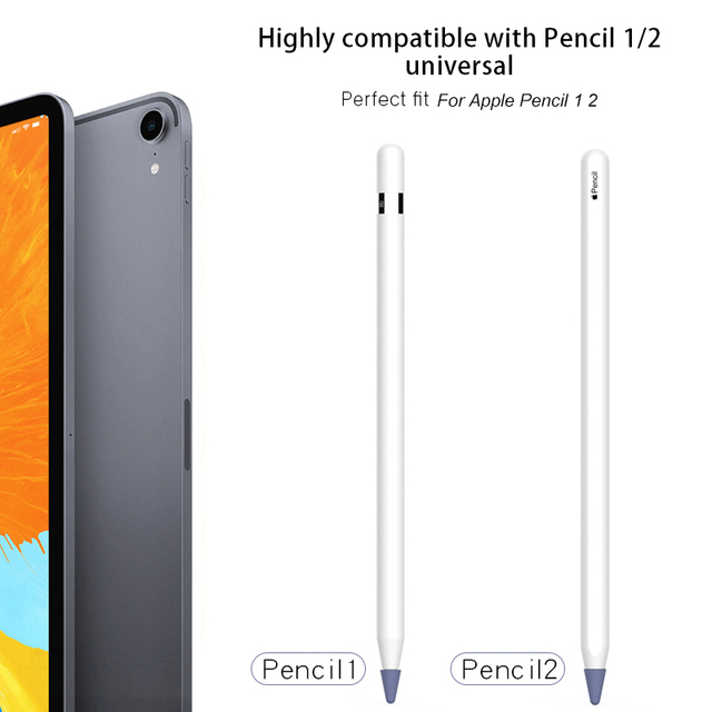 8 sztuk wymiennych silikonowych końcówek do Apple ołówka ekran dotykowy - długopis stylus - stalówka ochronna - skórzana obudowa - Apple ołówek 1 2 - Wianko - 4