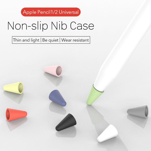 8 sztuk wymiennych silikonowych końcówek do Apple ołówka ekran dotykowy - długopis stylus - stalówka ochronna - skórzana obudowa - Apple ołówek 1 2 - Wianko - 1