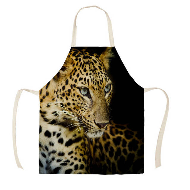 Fartuch kuchenny z nadrukiem geparda i tygrysa - dla rodziców i dzieci, bez rękawów, z bawełnianą podszewką - Wianko - 6