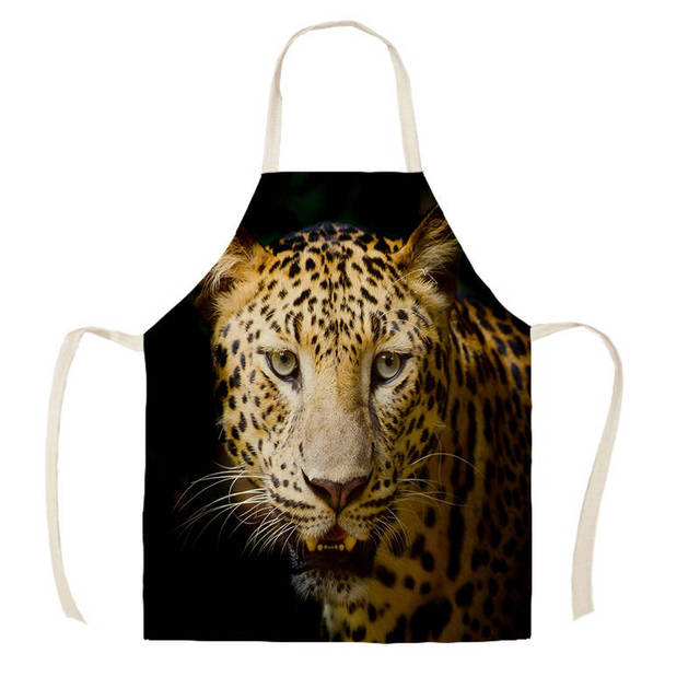 Fartuch kuchenny z nadrukiem geparda i tygrysa - dla rodziców i dzieci, bez rękawów, z bawełnianą podszewką - Wianko - 10