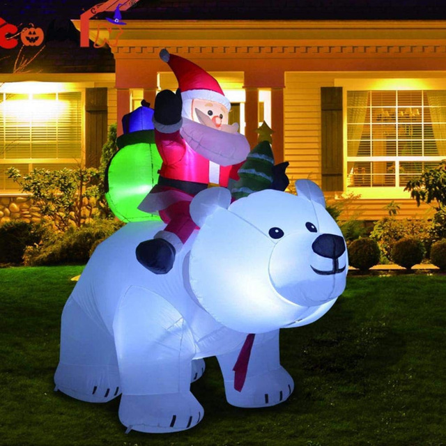 Oświetlony nadmuchiwany bałwanek bożonarodzeniowy z kolorowymi diodami LED – dekoracyjna lalka dla domu (1.8m) - Wianko - 12