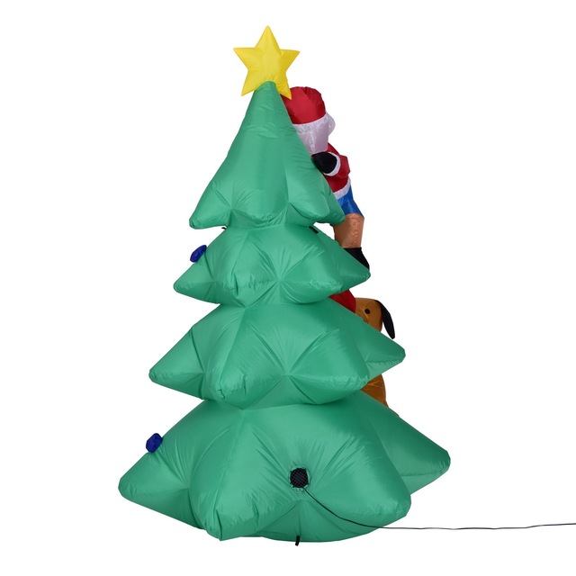 Oświetlony nadmuchiwany bałwanek bożonarodzeniowy z kolorowymi diodami LED – dekoracyjna lalka dla domu (1.8m) - Wianko - 4