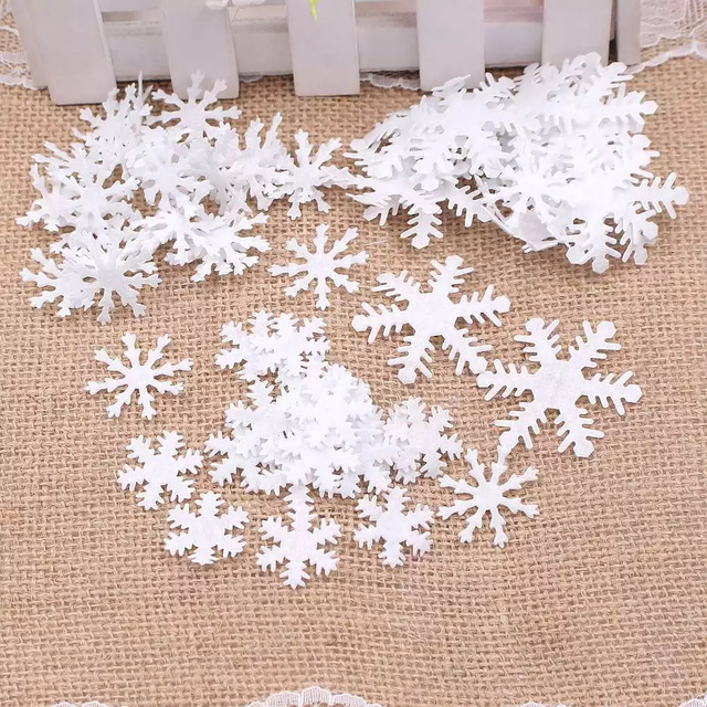 100 sztuk boże narodzenie sztuczny płatek śniegu dekoracja DIY Home Decor zima nowy rok okienna ślub - Wianko - 2