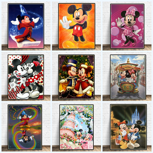 Diamentowe malowanie Mozaika Disney Myszka Mickey Krzyżówka Miłość Zestaw Do Szyć Home Decor - Wianko - 1