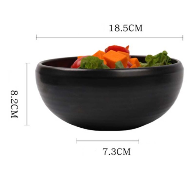 Miska na zupę i makaron FANCITY chińskiego stylu, ceramiczna, czarna, francuskie zastawy stołowe, osobowość domowa - Wianko - 1