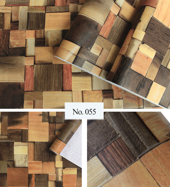 Dekoracyjna Naklejka Ścienno-podłogowa PVC Retro 45x600cm w Drewniane Ziarno - Wodoodporna, Samoprzylepna Tapeta Do Dekoracji wnętrza - Wianko - 5