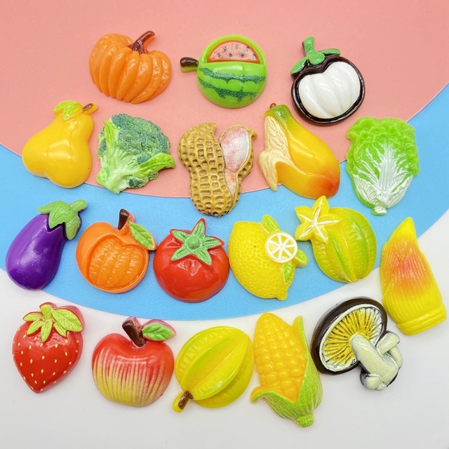 20 sztuk Kawaii śliczne mieszane mini owoce z żywicy - kaboszony do scrapbookingu, biżuterii DIY i dekoracji G59 - Wianko - 1