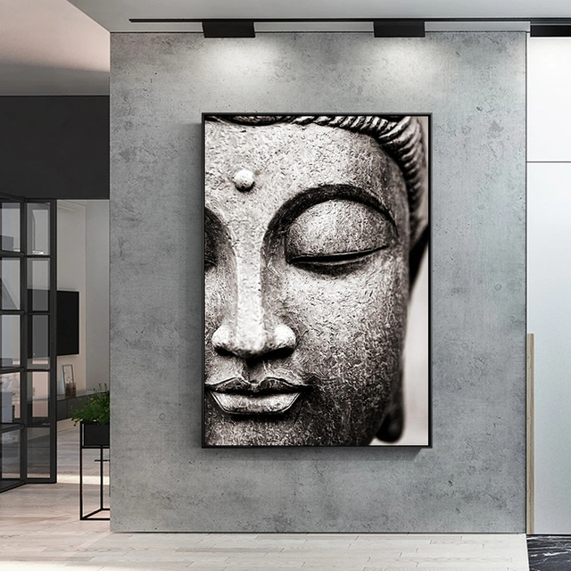 Abstrakcyjne płótno malarskie Budda - obraz ścienny do dekoracji wnętrza - Wianko - 5