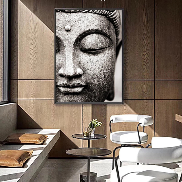 Abstrakcyjne płótno malarskie Budda - obraz ścienny do dekoracji wnętrza - Wianko - 6