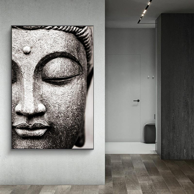 Abstrakcyjne płótno malarskie Budda - obraz ścienny do dekoracji wnętrza - Wianko - 4
