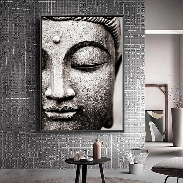 Abstrakcyjne płótno malarskie Budda - obraz ścienny do dekoracji wnętrza - Wianko - 3