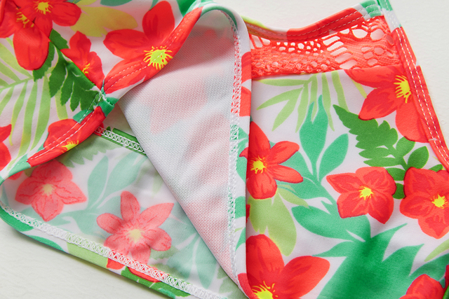 Dwuczęściowy strój kąpielowy dla dziewczyn, tropikalny kwiatowy wzór, dostępny w rozmiarach 2-15 lat - ST200 - Wianko - 16