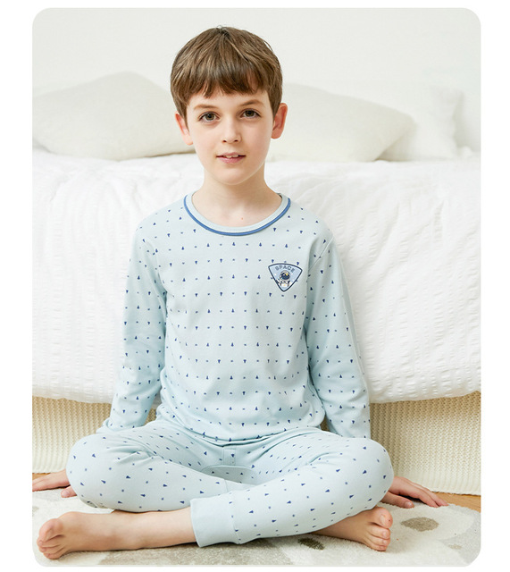 Dziecięce piżamy chłopięce z długim rękawem, bawełniane, kreskówkowe, dla nastolatków dziewcząt - zestaw dziecięcy Homewear - Wianko - 6