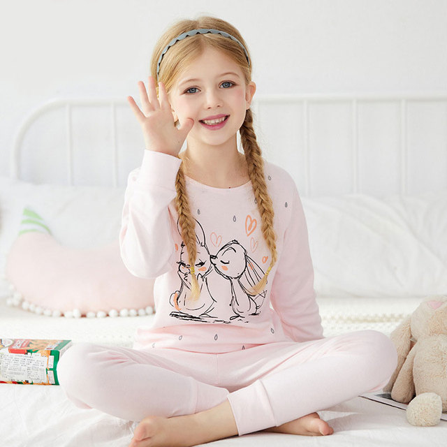 Dziecięce piżamy chłopięce z długim rękawem, bawełniane, kreskówkowe, dla nastolatków dziewcząt - zestaw dziecięcy Homewear - Wianko - 11