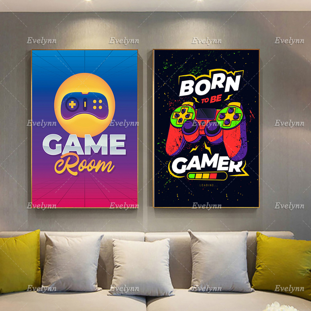 Plakat dekoracyjny kontrolera do gier - nowoczesne płótno ścienne do pokoju chłopca, salonu - malarstwo i kaligrafia - Wianko - 2