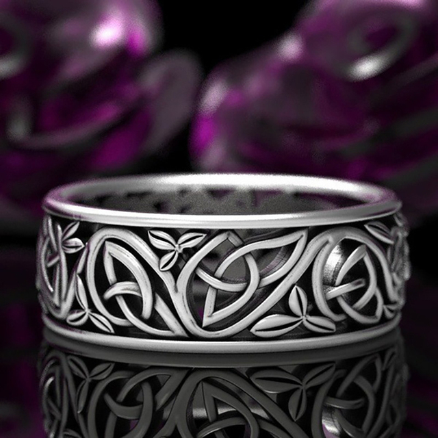 Męski pierścionek biżuteryjny - Modyle norweski Viking Nordic Wolf wilkołak - Wianko - 3