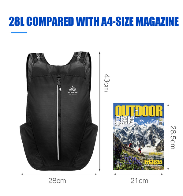 Plecak składany AONIJIE 18-28L nylonowy - sport, camping, turystyka, góry, fitness - Wianko - 6