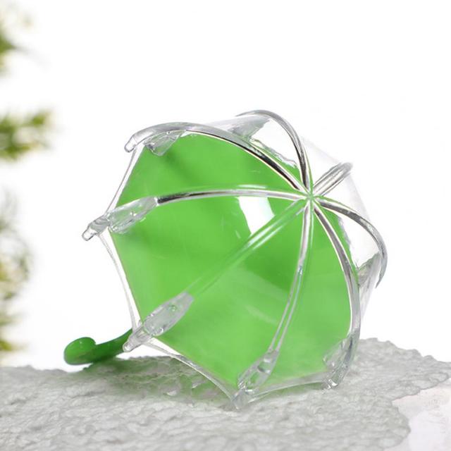 Pudełko cukierków Mini w kształcie parasola - 12 sztuk, przeźroczyste tworzywo sztuczne, idealne na urodziny i prezenty - Wianko - 7