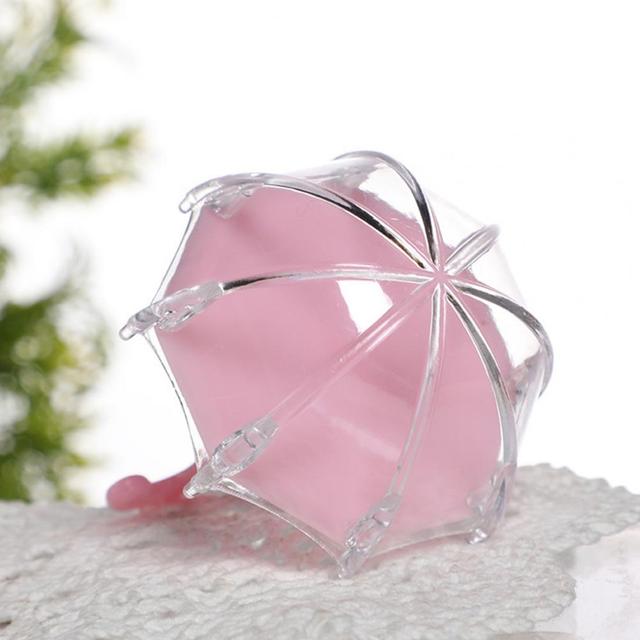 Pudełko cukierków Mini w kształcie parasola - 12 sztuk, przeźroczyste tworzywo sztuczne, idealne na urodziny i prezenty - Wianko - 10