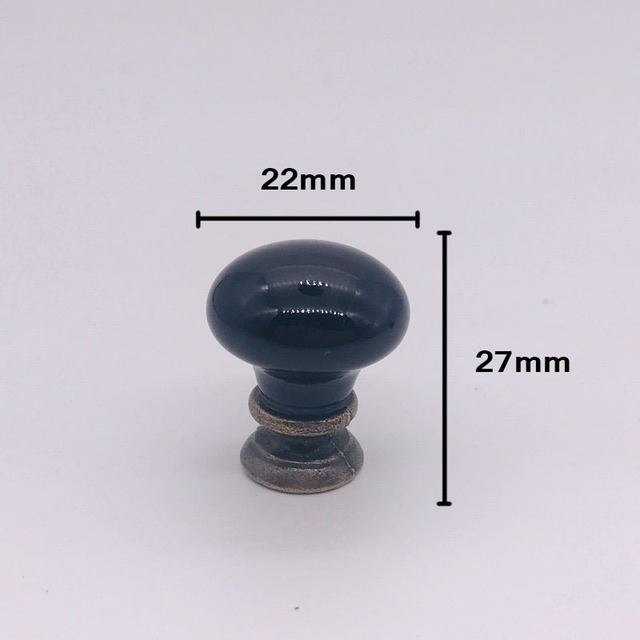 10 sztuk małych ceramicznych okrągłych gałek do szafek, niebieskich, o średnicy 22 mm - Wianko - 6
