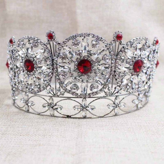 Luksusowa koronkowa tiara Miss World z kolorowymi kamieniami ozdobnymi - Wianko - 10