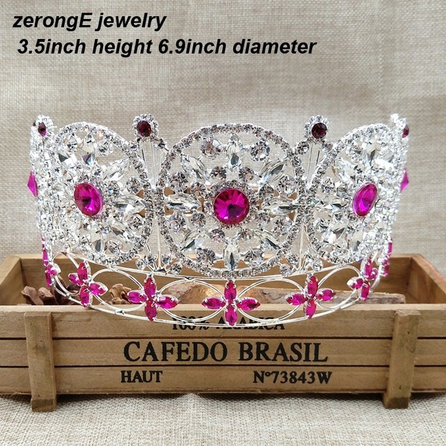 Luksusowa koronkowa tiara Miss World z kolorowymi kamieniami ozdobnymi - Wianko - 18