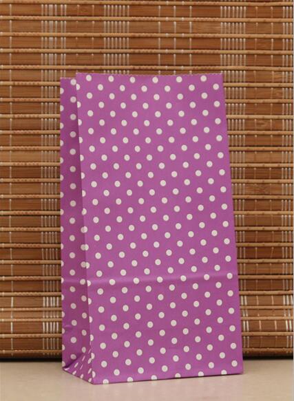 Partia 10 sztuk małych papierowych torebek upominkowych w 2 stylach - Polka Dot, kolorowe. Wymiary: 18x9x6 cm - Wianko - 21