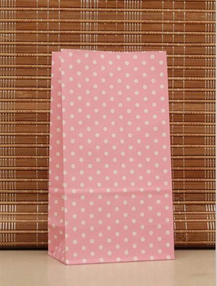Partia 10 sztuk małych papierowych torebek upominkowych w 2 stylach - Polka Dot, kolorowe. Wymiary: 18x9x6 cm - Wianko - 20
