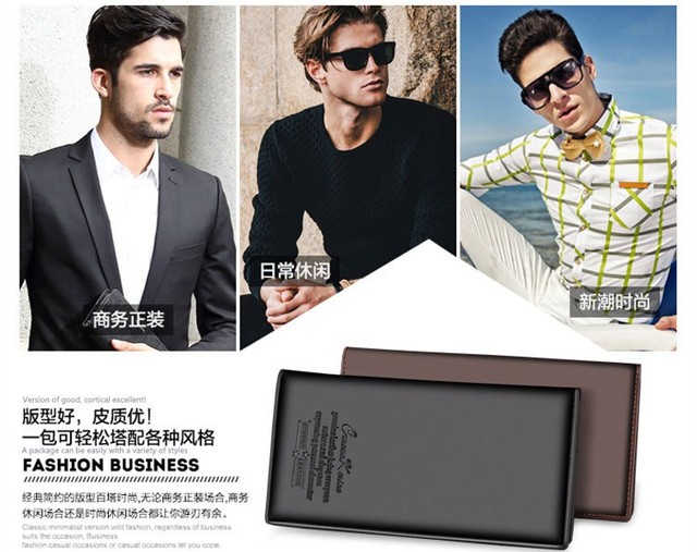 Mężczyźni - nowa wersja ultra-cienkiego biznesowego portfela z wieloma kieszeniami na karty - 2016 - Wianko - 13