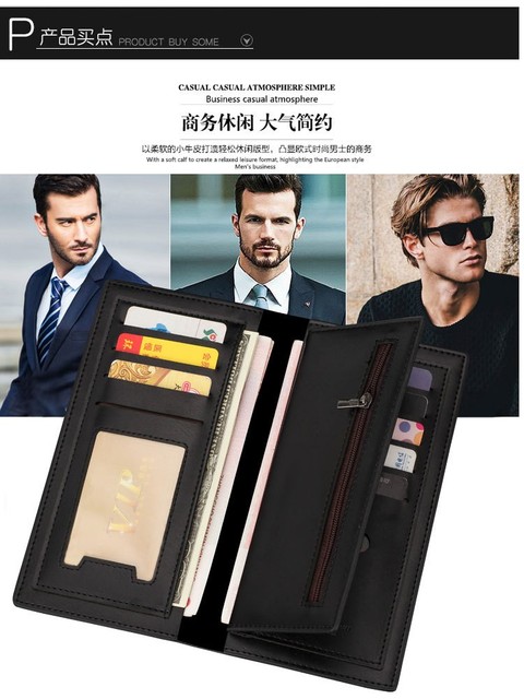 Mężczyźni - nowa wersja ultra-cienkiego biznesowego portfela z wieloma kieszeniami na karty - 2016 - Wianko - 5