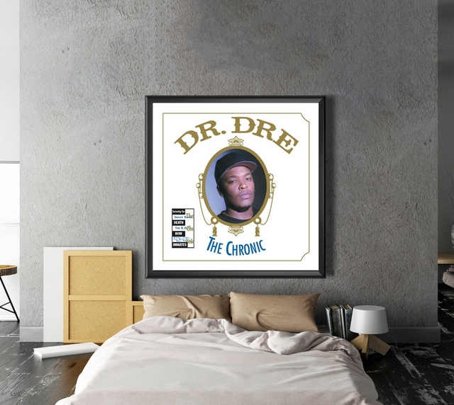 Plakat na płótnie z okładką albumu Dr. Dre Chroniczna - dekoracja ścienna malarstwo rap hip hop gwiazda muzyki - Wianko - 14
